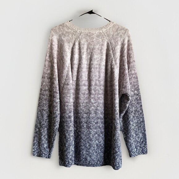 Pure Jill Crew Neck Sweater Women's Size Large Purple Ombre Cotton Blend - Picture 3 of 6